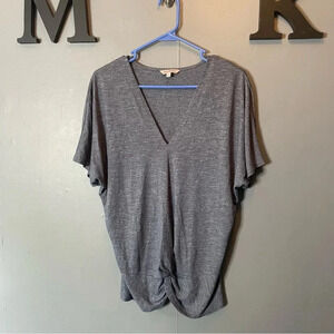 Juicy couture Heathered navy blue flowy vneck shirt sleeve shirt women’s size s